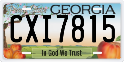 GA license plate CXI7815