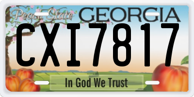 GA license plate CXI7817