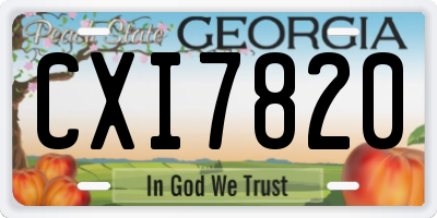 GA license plate CXI7820
