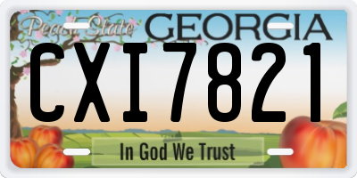 GA license plate CXI7821