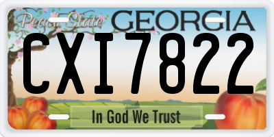GA license plate CXI7822