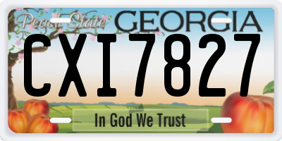 GA license plate CXI7827