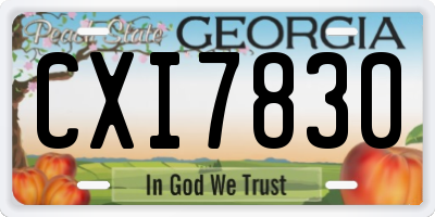 GA license plate CXI7830