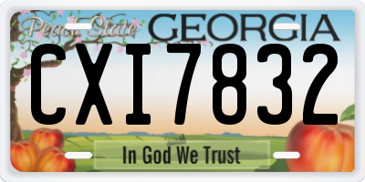 GA license plate CXI7832