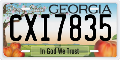 GA license plate CXI7835