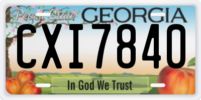 GA license plate CXI7840