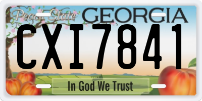 GA license plate CXI7841