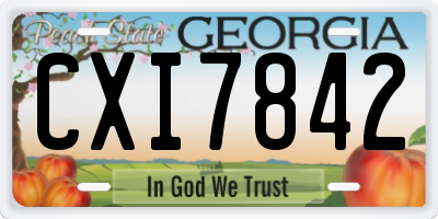 GA license plate CXI7842