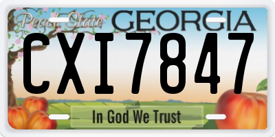 GA license plate CXI7847