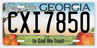 GA license plate CXI7850