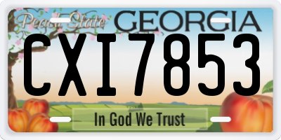 GA license plate CXI7853
