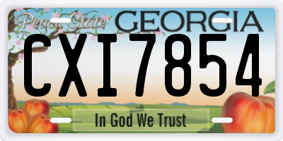 GA license plate CXI7854