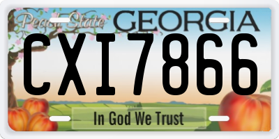 GA license plate CXI7866