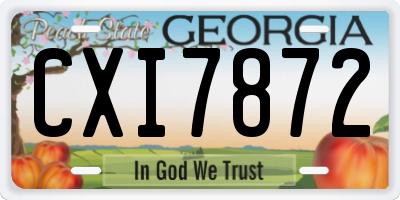 GA license plate CXI7872
