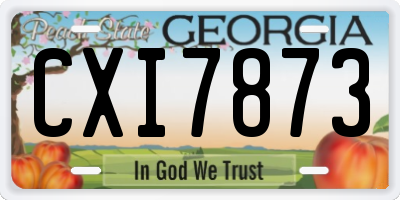 GA license plate CXI7873