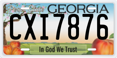 GA license plate CXI7876