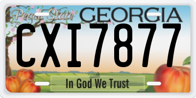 GA license plate CXI7877