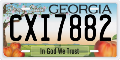GA license plate CXI7882