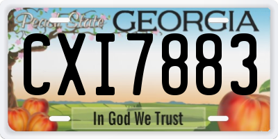 GA license plate CXI7883
