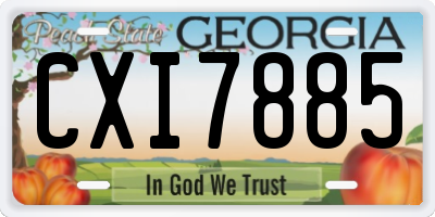 GA license plate CXI7885