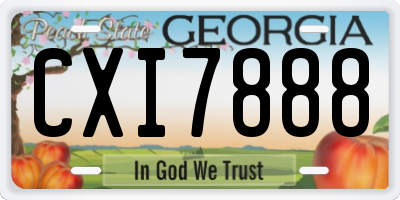 GA license plate CXI7888