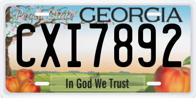 GA license plate CXI7892