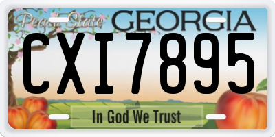 GA license plate CXI7895