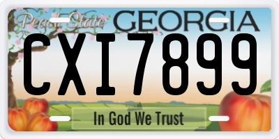 GA license plate CXI7899