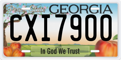 GA license plate CXI7900