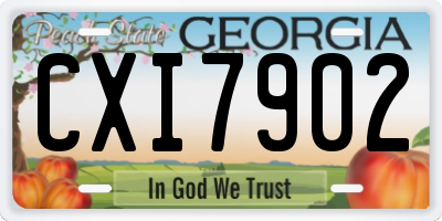 GA license plate CXI7902