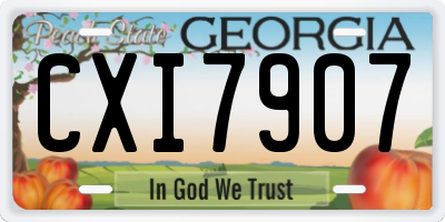 GA license plate CXI7907
