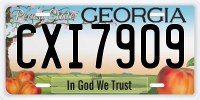 GA license plate CXI7909