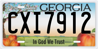 GA license plate CXI7912