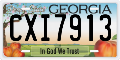 GA license plate CXI7913