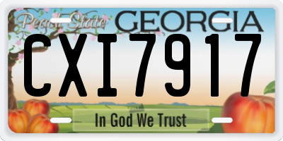 GA license plate CXI7917