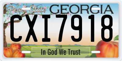 GA license plate CXI7918