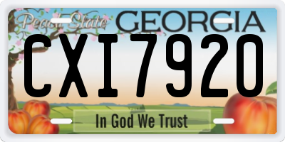 GA license plate CXI7920