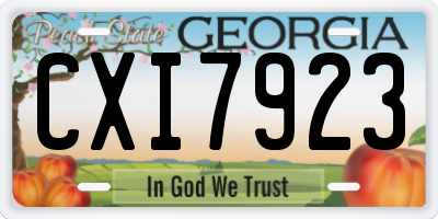 GA license plate CXI7923