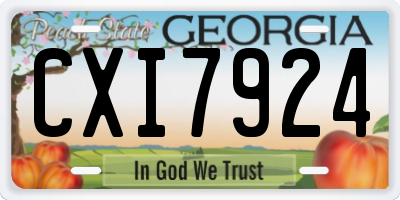 GA license plate CXI7924