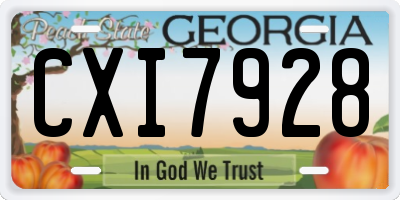 GA license plate CXI7928