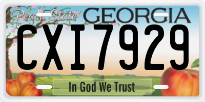 GA license plate CXI7929