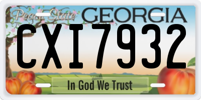 GA license plate CXI7932