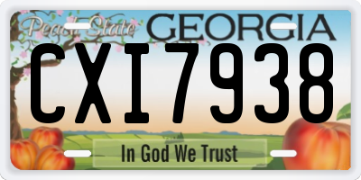 GA license plate CXI7938