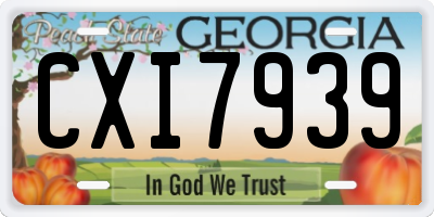 GA license plate CXI7939