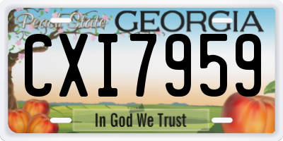 GA license plate CXI7959