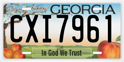 GA license plate CXI7961