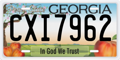 GA license plate CXI7962