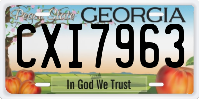GA license plate CXI7963