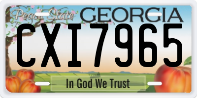 GA license plate CXI7965
