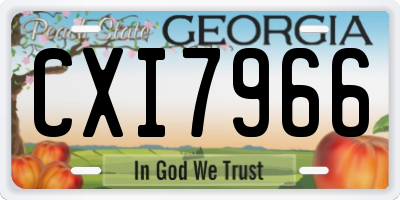 GA license plate CXI7966